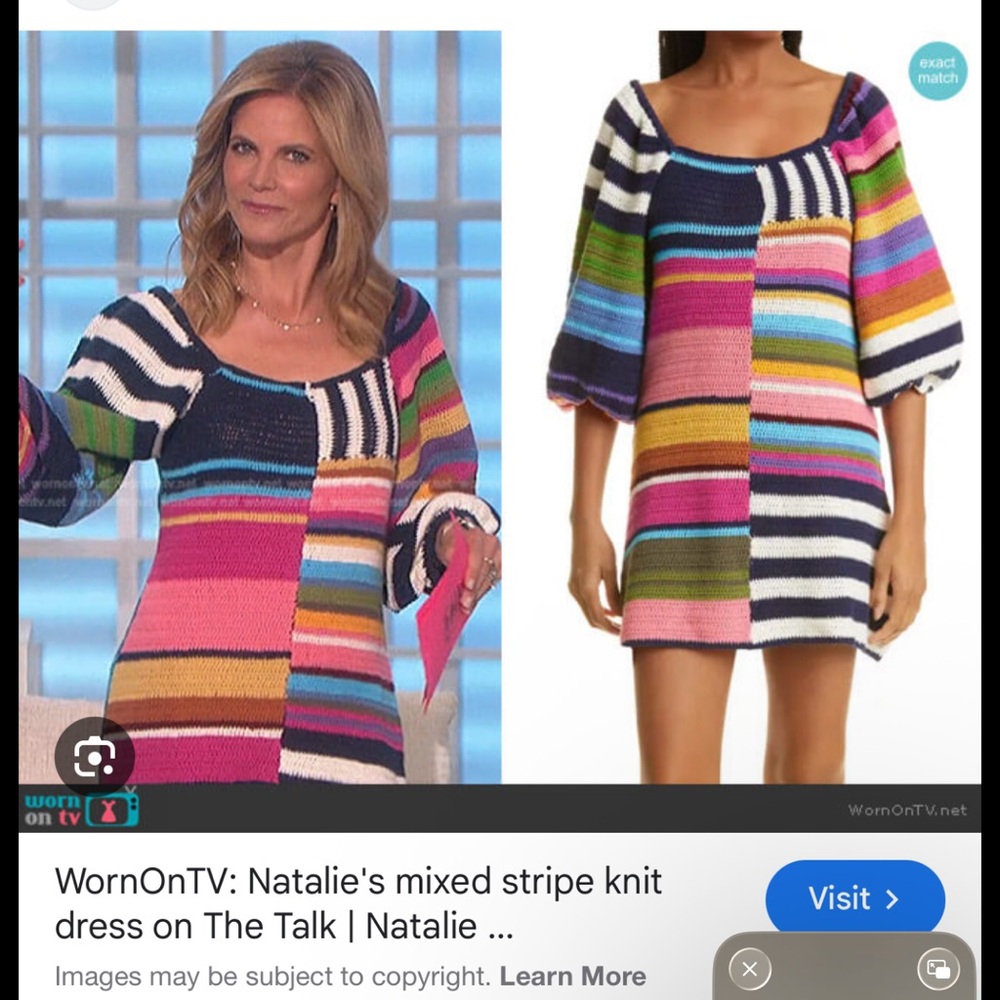 Farm Rio Mixed Stripes Crochet Knit Mini Dress – XL – NWT – Anthropologie - Picture 5 of 12